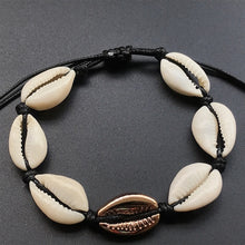 Load image into Gallery viewer, Gold Color Cowrie Shell Bracelets for Women Pearl Beads Charm Cuff Opening Bracelet Bohemian Beach Jewelry Mujer Pulseras