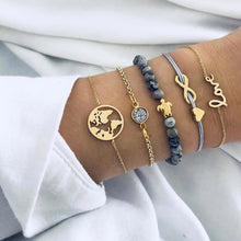 Load image into Gallery viewer, FAMSHIN Bohemian Handmade Weave Heart Long Tassel Bracelet Sets Women 2019 New Grey Rope Chain Bracelets Jewelry Christmas Gift